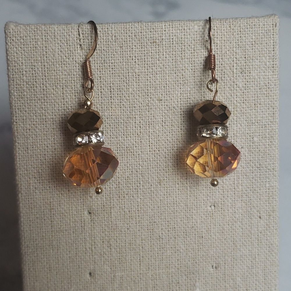‎Iridescent Gold Amber Earrings